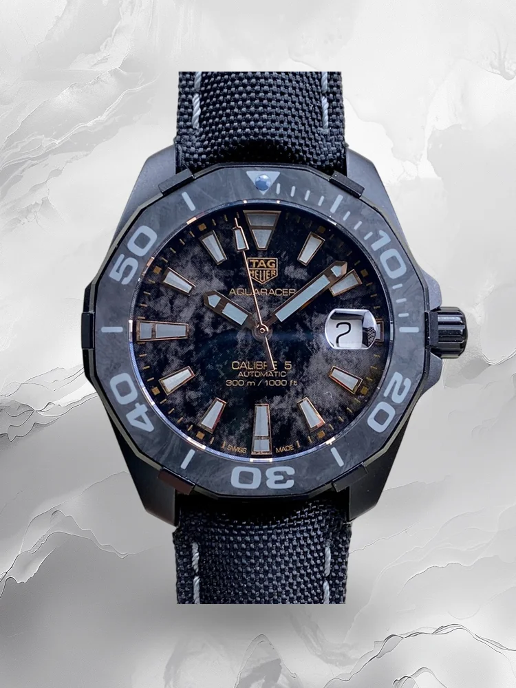 Swiss Super Clone TAG HEUER Aquaracer WBD218A.FC6445 Replica - AAA 41mm Black/Gold Men's Waterproof Watch