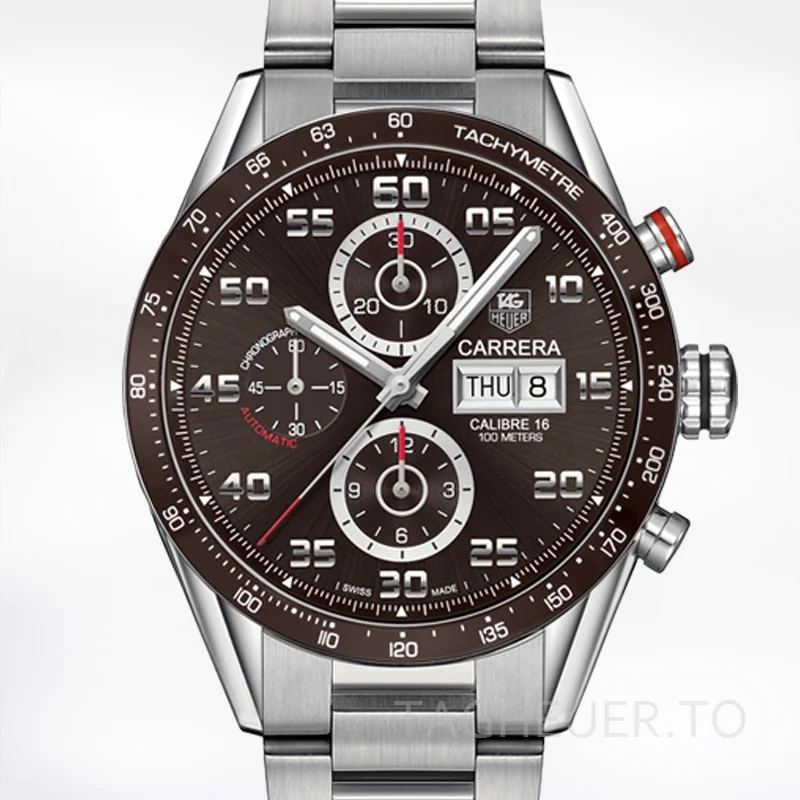 Tag Heuer Carrera Men's 43mm CV2A1S.BA0799 Brown Dial Bracelet
