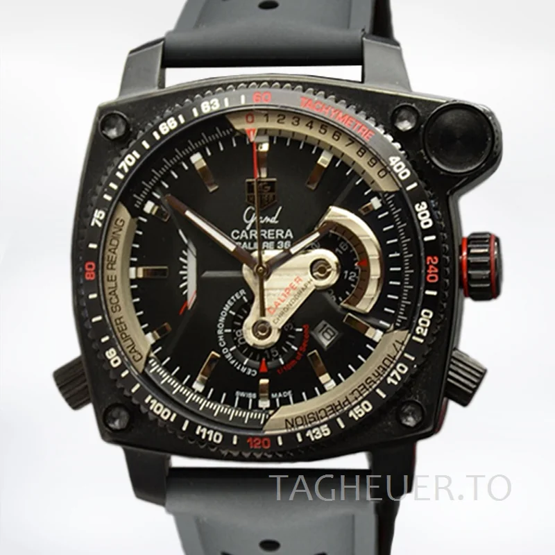 Tag Heuer Grand Carrera 43mm GrandCarreraBKSR-003 Men Quartz Black-tone