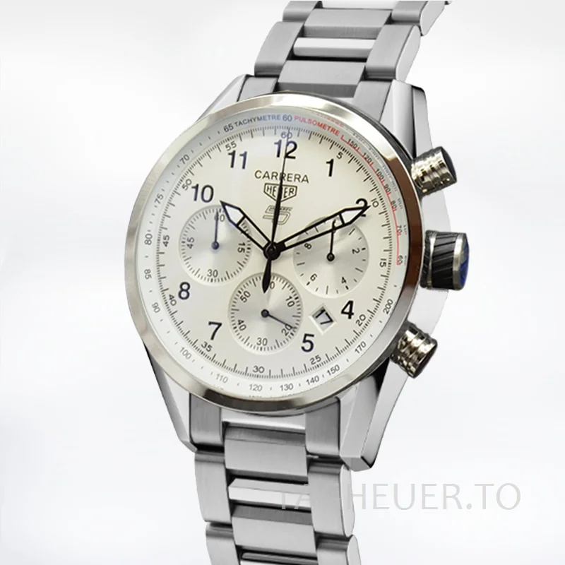 Tag Heuer Carrera 43mm CarreraWAB-016 Men White Dial Stainless Steel
